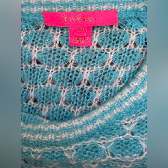 Lilly Pulitzer Wool Blend Corabella Turquoise Shore Sweater Women’s XS Preppy - Picture 14 of 15